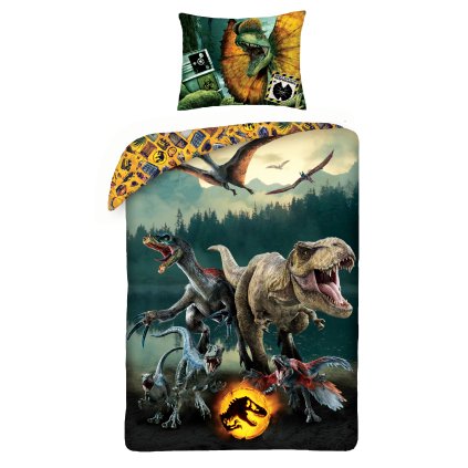 Bavlnené posteľné obliečky Jurassic Park